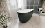 Lullaby Blck Wht Freestanding Solid Surface Bathtub by Aquatica (2)